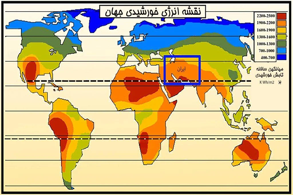 موقعیت ایران در برق خورشیدی